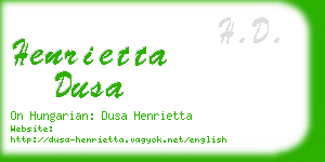 henrietta dusa business card